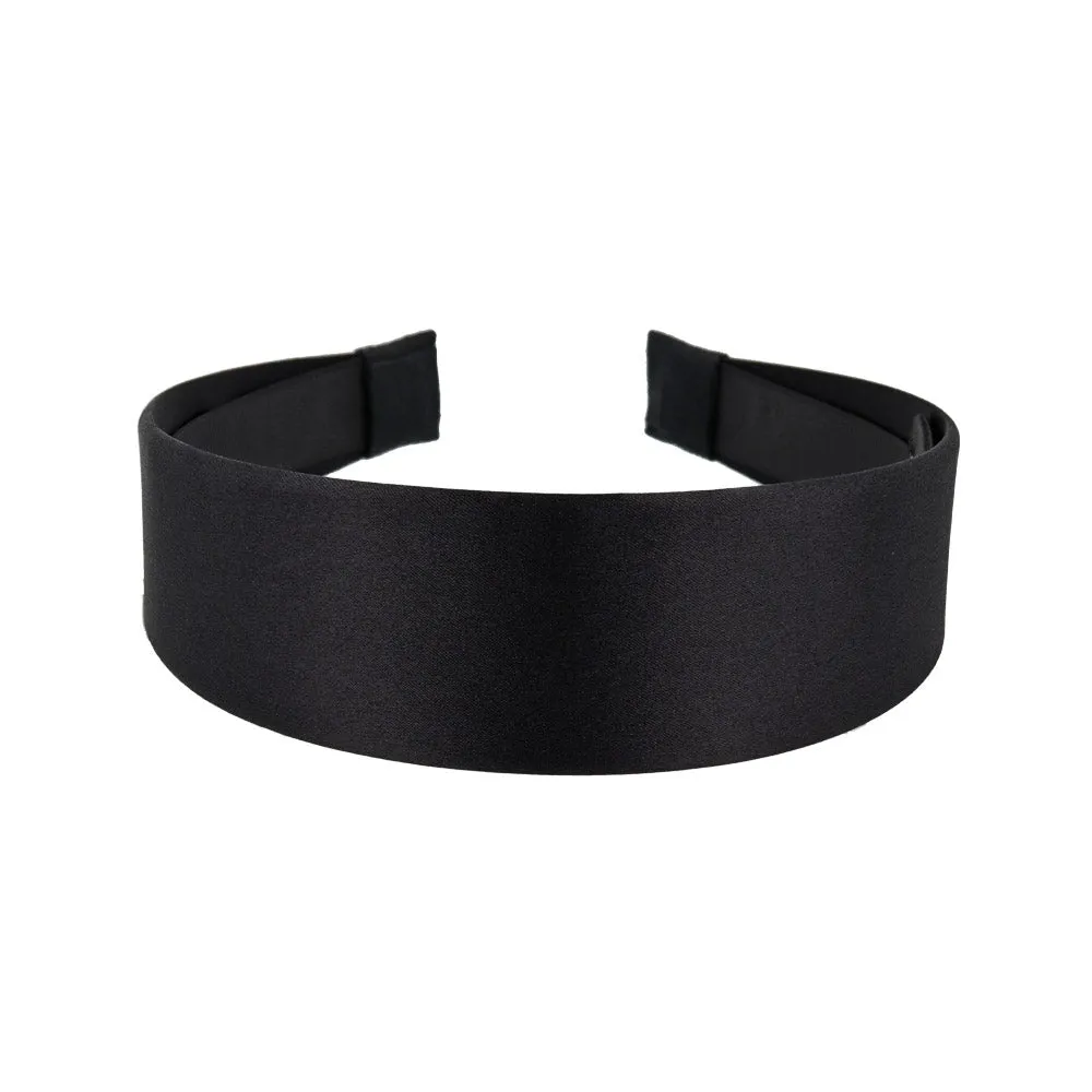 Wide Black Silk Headband
