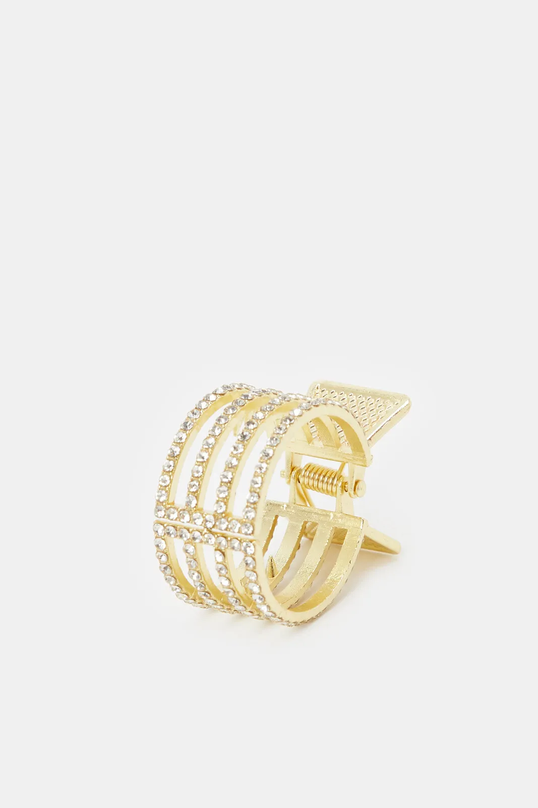 Women Gold Rhinestones Hair Claw