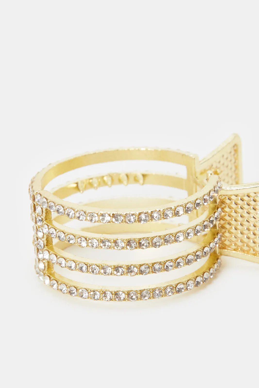 Women Gold Rhinestones Hair Claw