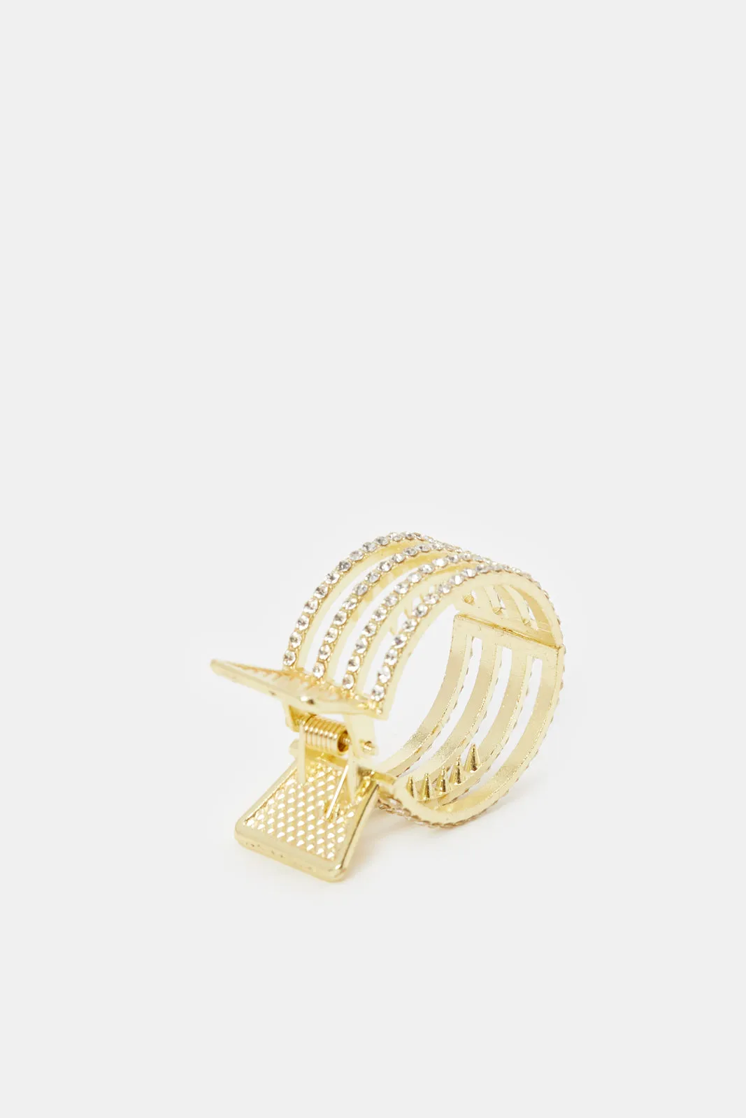 Women Gold Rhinestones Hair Claw