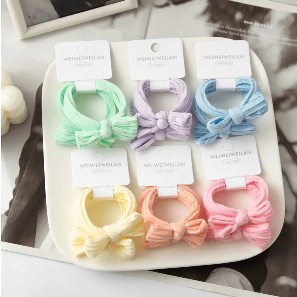 XO Fashion - HT5003 Bow Style Cute Design Hair Tie 2/unit: Purple