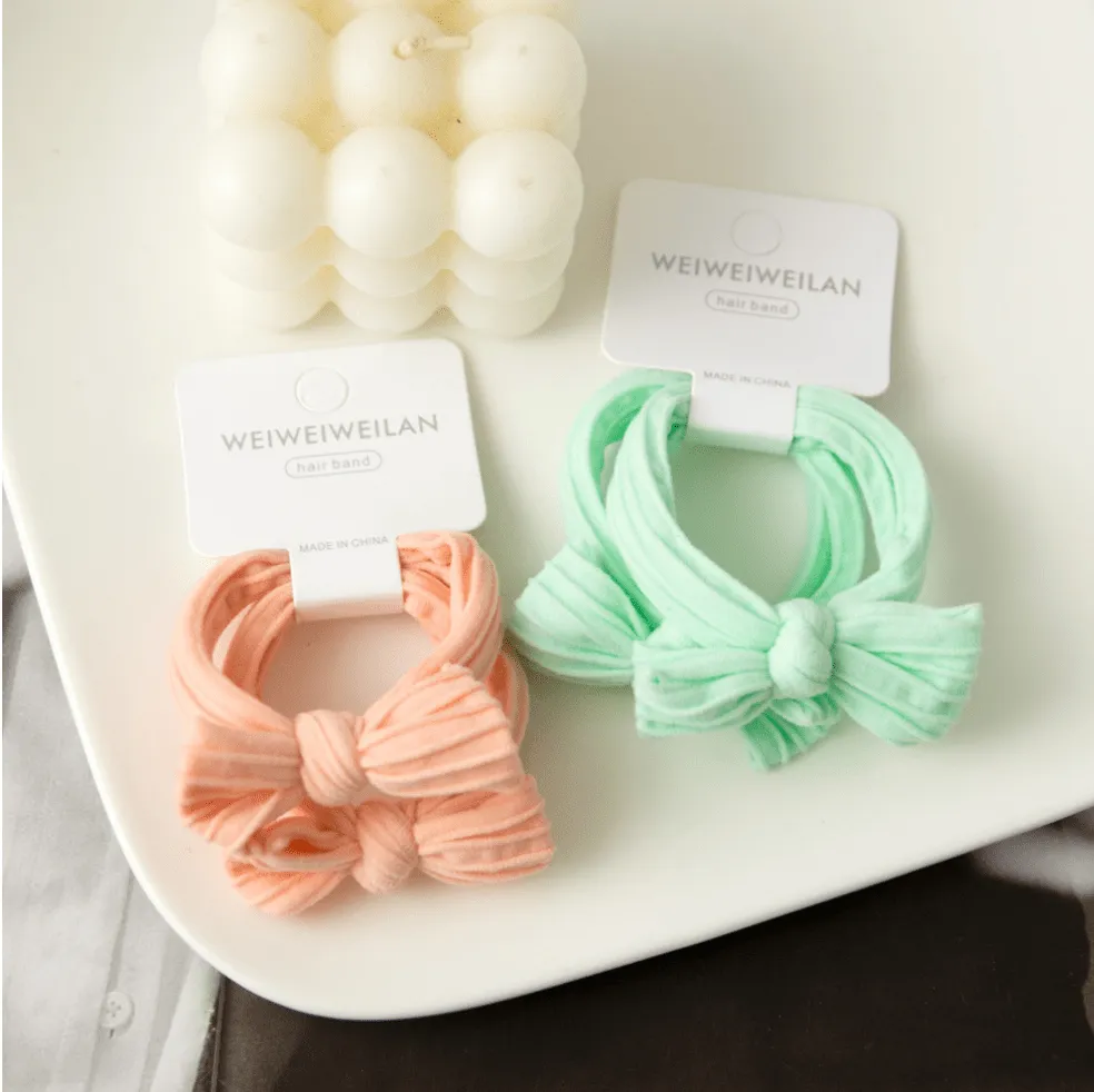XO Fashion - HT5003 Bow Style Cute Design Hair Tie 2/unit: Purple