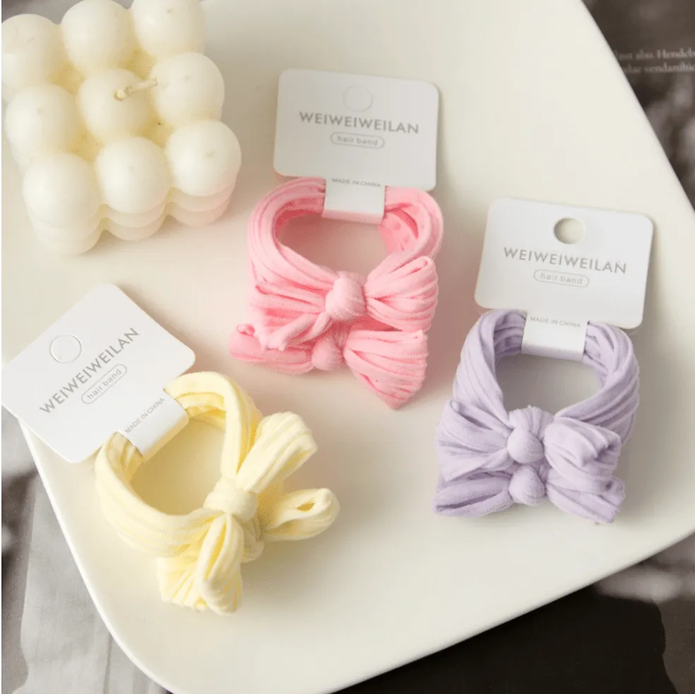 XO Fashion - HT5003 Bow Style Cute Design Hair Tie 2/unit: Purple