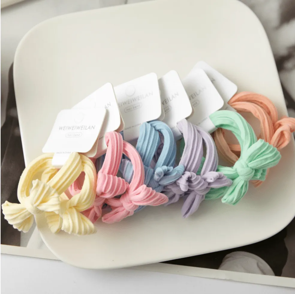 XO Fashion - HT5003 Bow Style Cute Design Hair Tie 2/unit: Purple