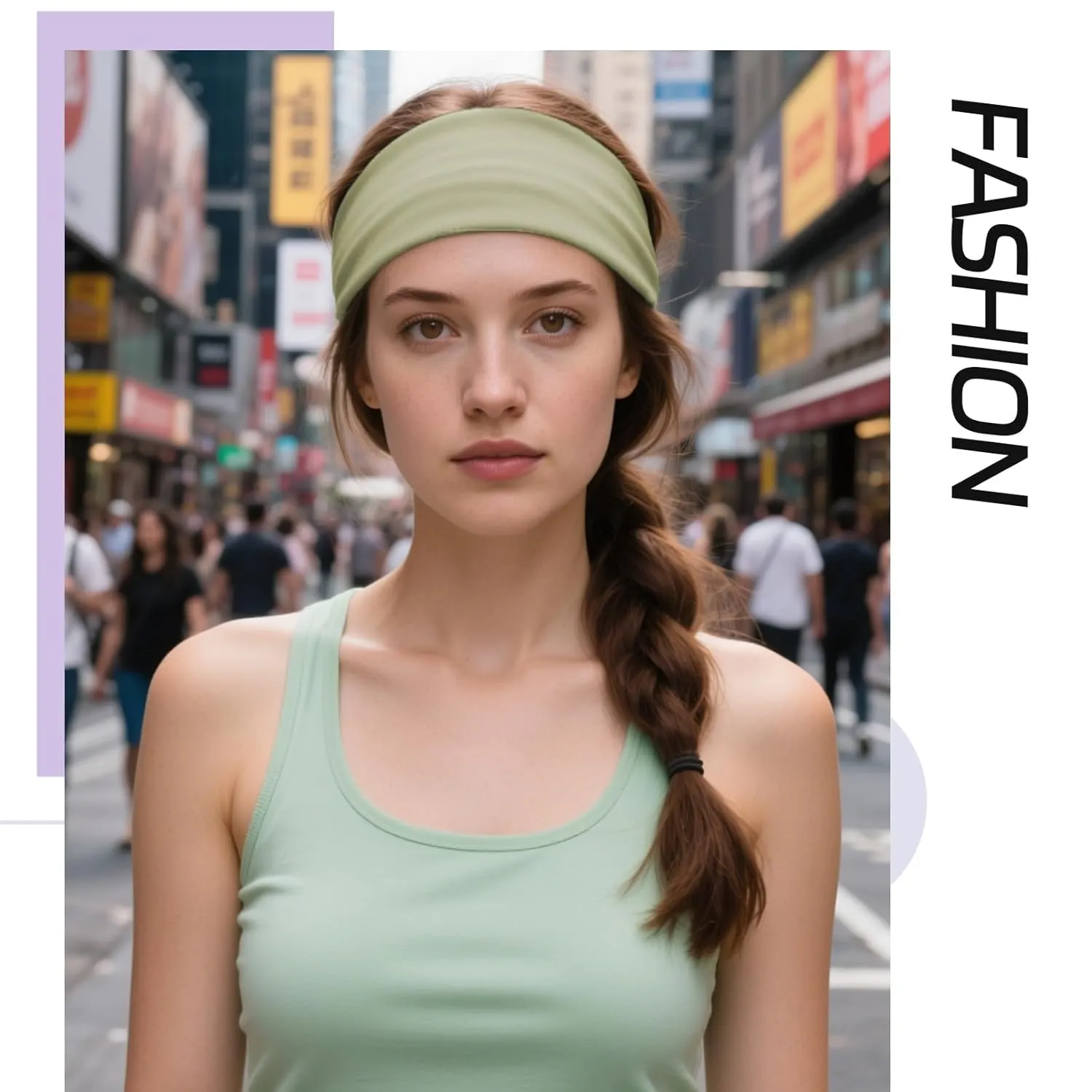 XTREND 6 Pcs Wide Headbands for Women Fashion Headband Stretch Headband Boho Head Bands Hair Band Turban Workout Sport Hairband Accessories (Black, White, Beige, Light Pink, Light Blue, Light Green)