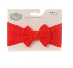 Ziggle Top Bow Turban Headband Red