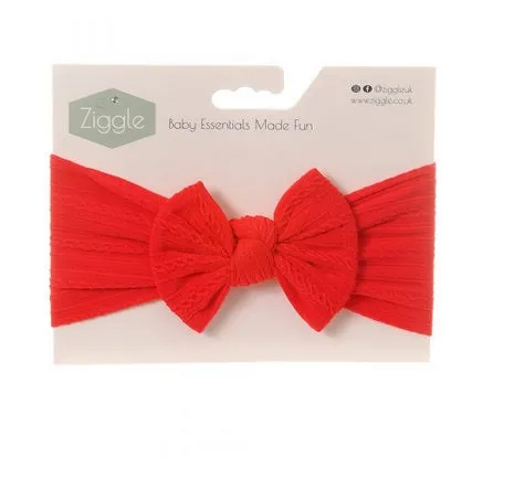 Ziggle Top Bow Turban Headband Red